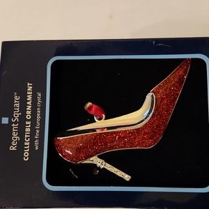 Collectible holiday ornament for your shoe lover with fine European  crystals